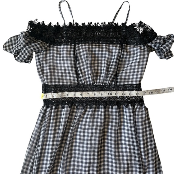 Nanette Lepore Cold Should Gingham Midi Dress Black size 2 - Picture 11 of 12